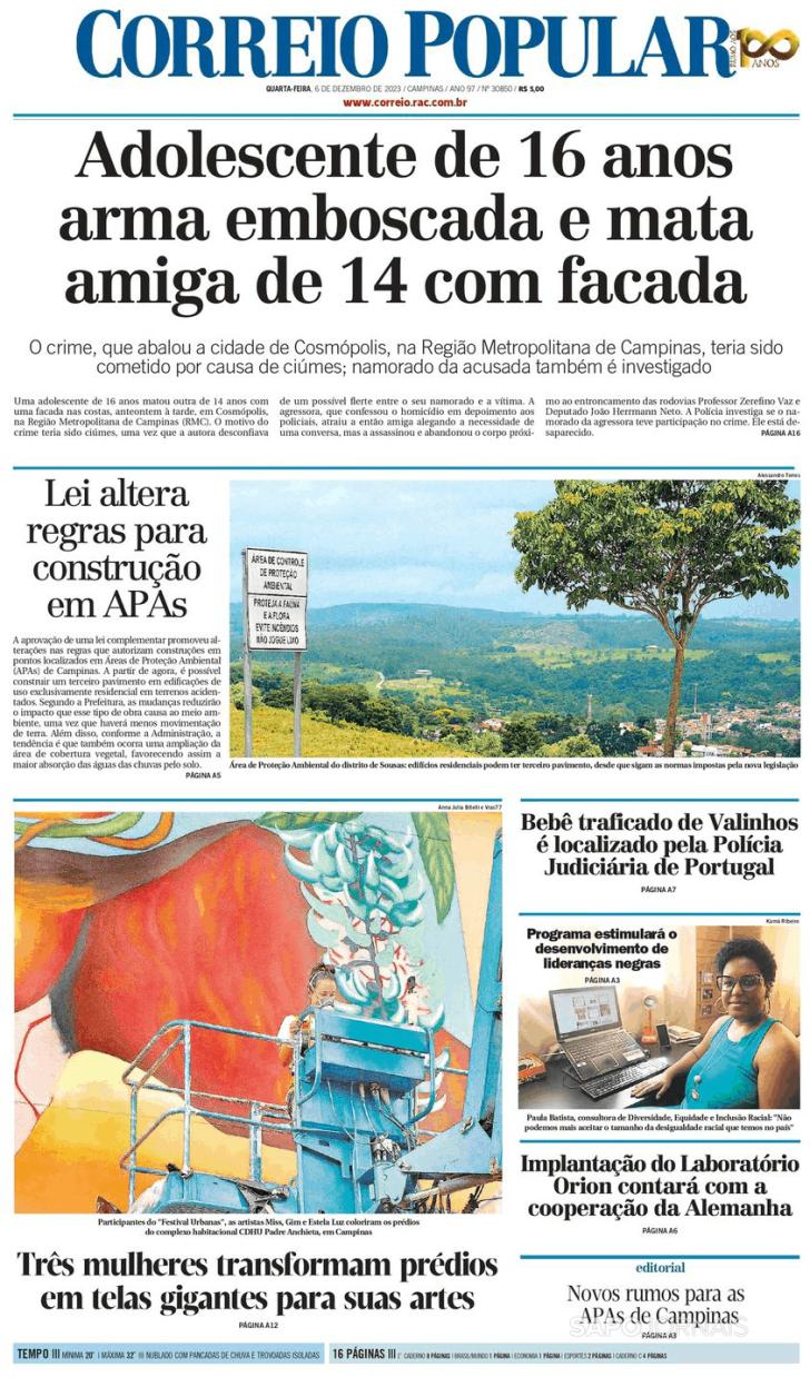 Capa Correio Popular - 2023-12-06