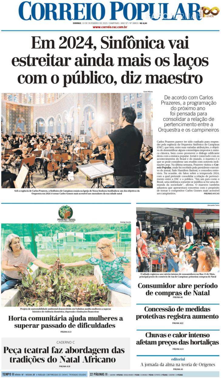 Capa Correio Popular - 2023-12-11