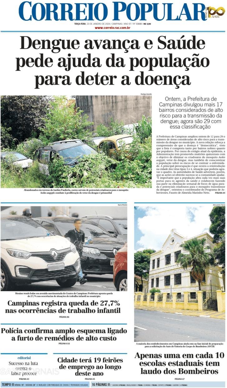Capa Correio Popular - 2024-01-23