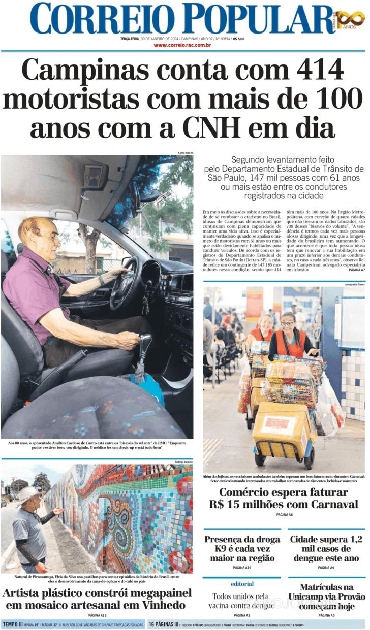 Capa Correio Popular - 2024-01-30