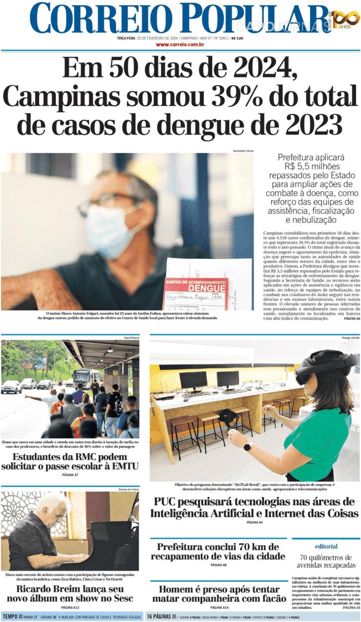 Capa Correio Popular - 2024-02-20