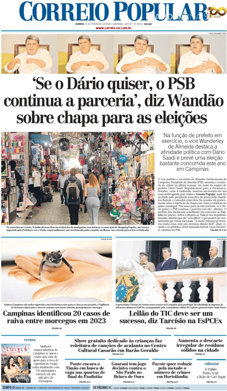 Capa Correio Popular - 2024-02-25