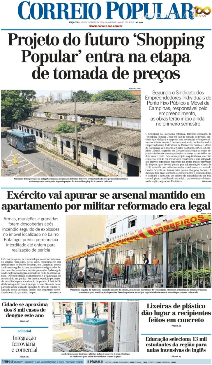 Capa Correio Popular - 2024-02-27
