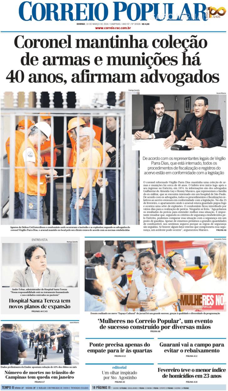 Capa Correio Popular - 2024-03-11