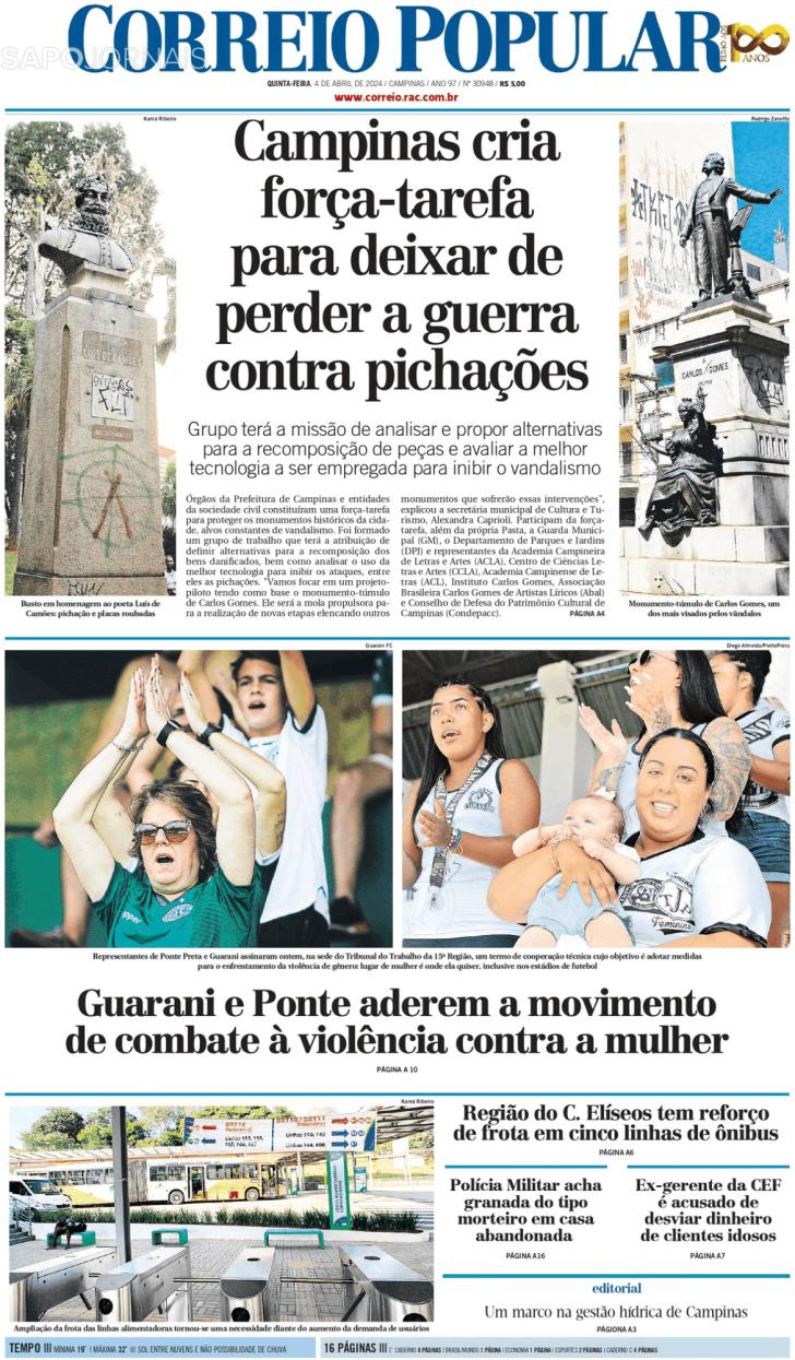Capa Correio Popular - 2024-04-04