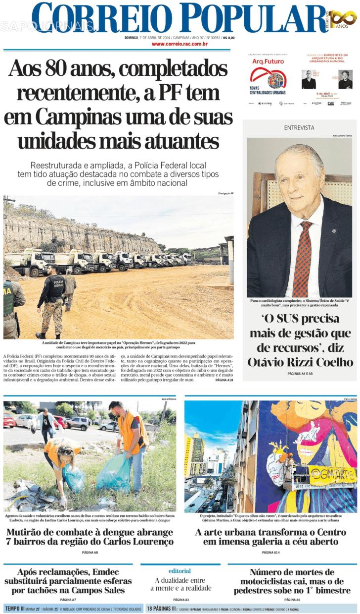 Capa Correio Popular - 2024-04-07