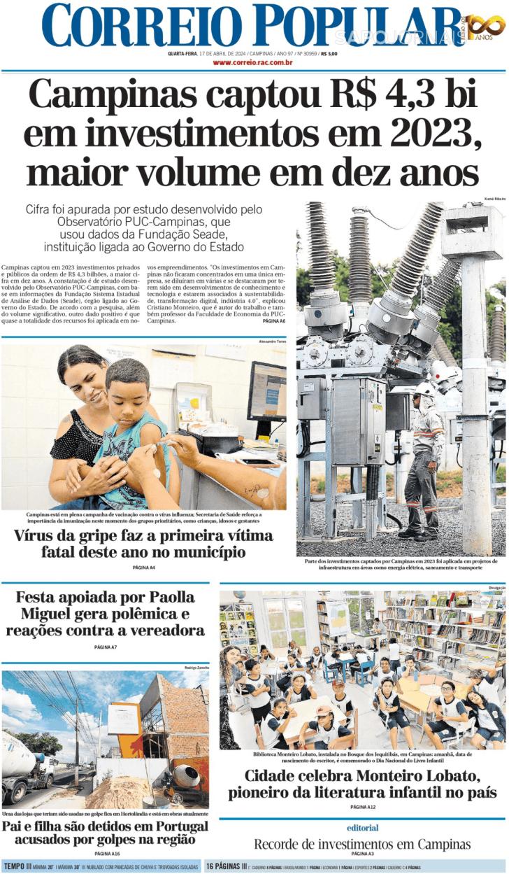 Capa Correio Popular - 2024-04-17