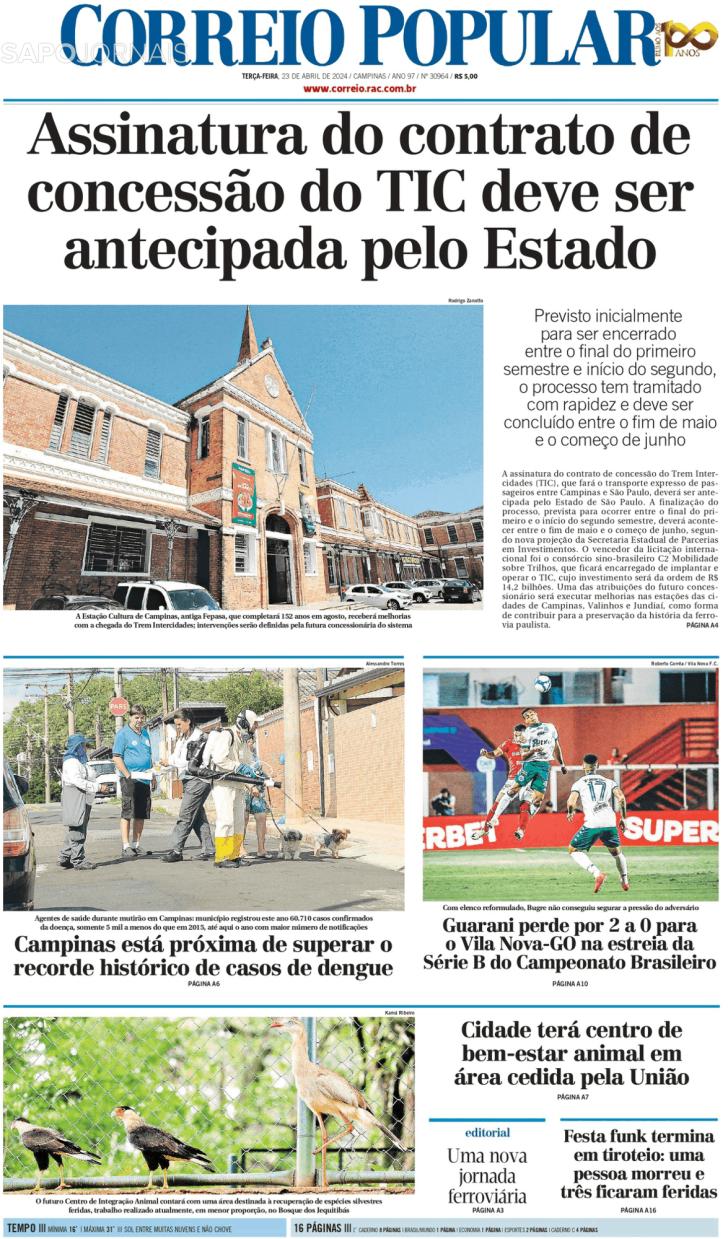 Capa Correio Popular - 2024-04-23
