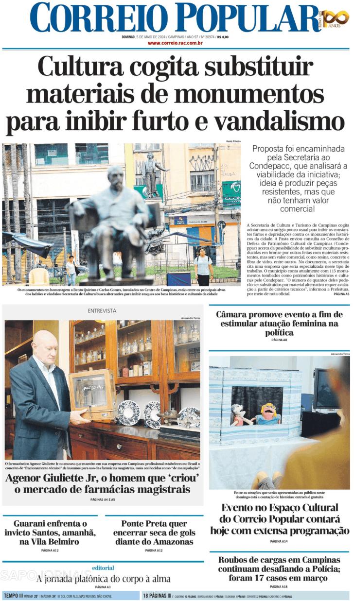 Capa Correio Popular - 2024-05-06
