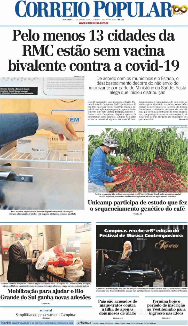 Capa Correio Popular - 2024-05-17