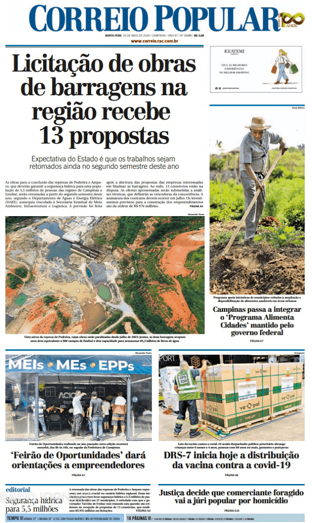 Capa Correio Popular - 2024-05-23