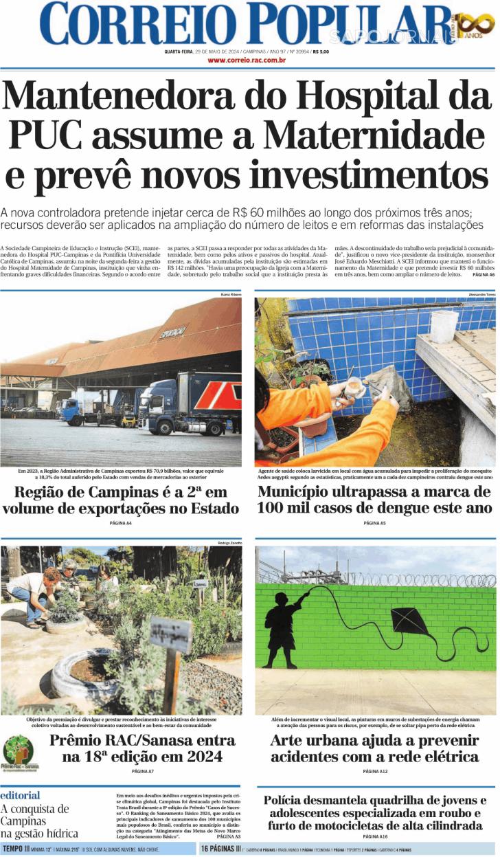 Capa Correio Popular - 2024-05-29