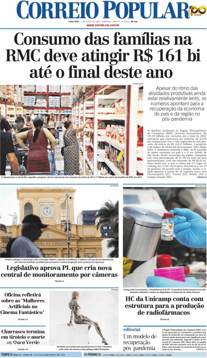Capa Correio Popular - 2024-06-11