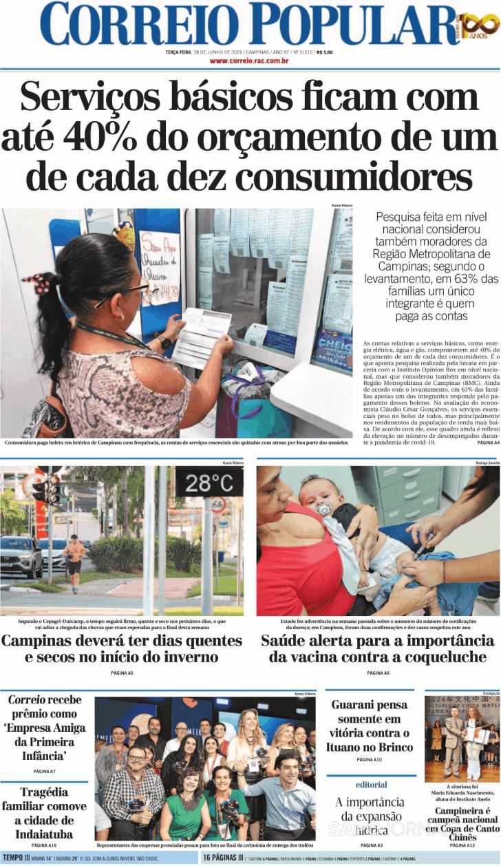 Capa Correio Popular - 2024-06-18