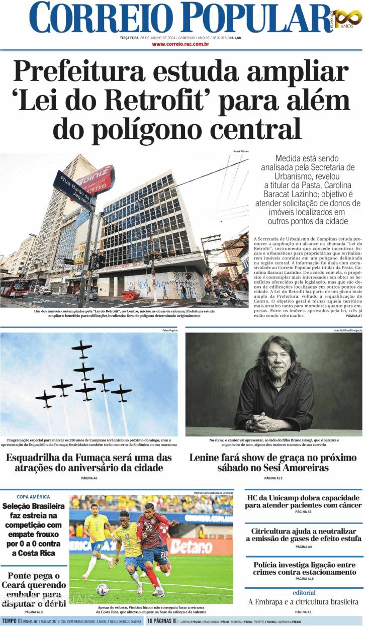 Capa Correio Popular - 2024-06-25