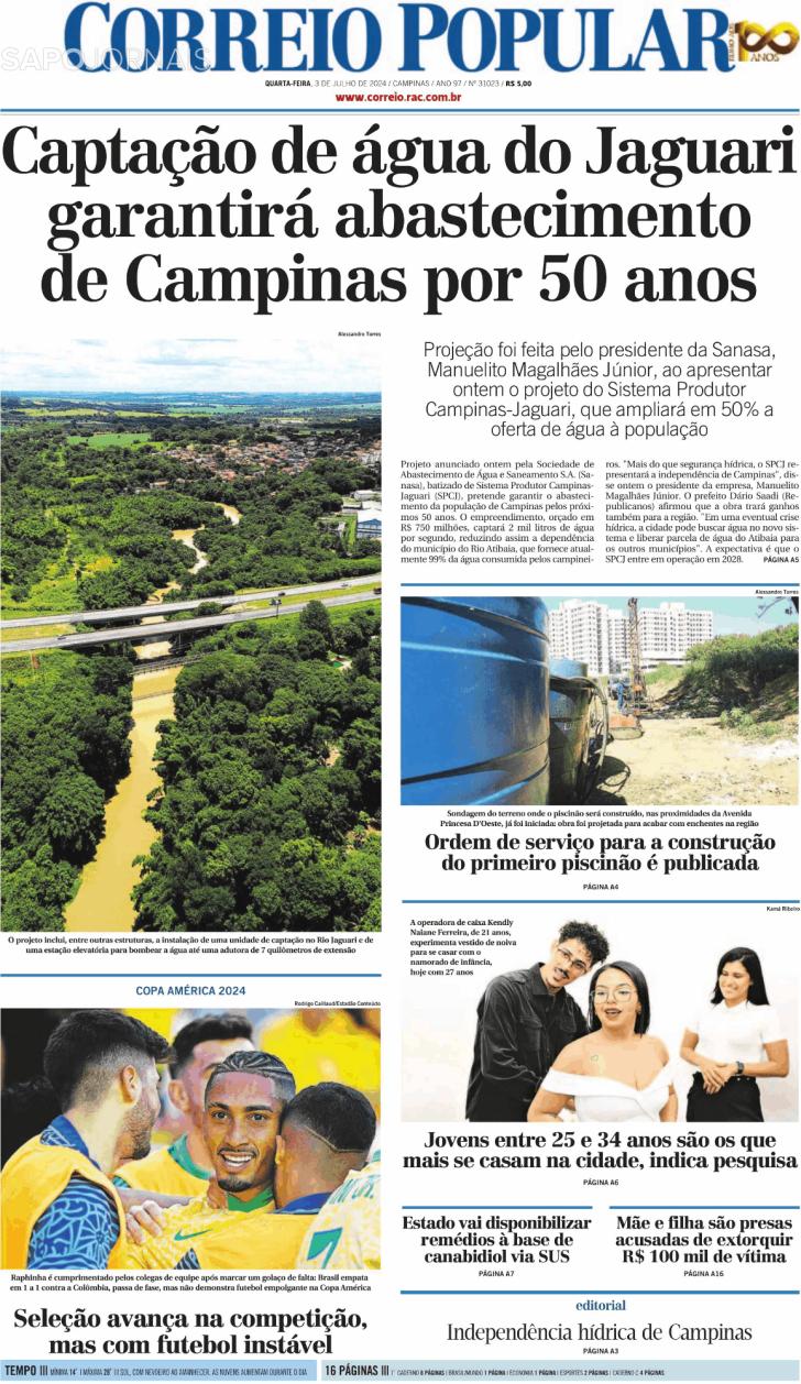 Capa Correio Popular - 2024-07-03