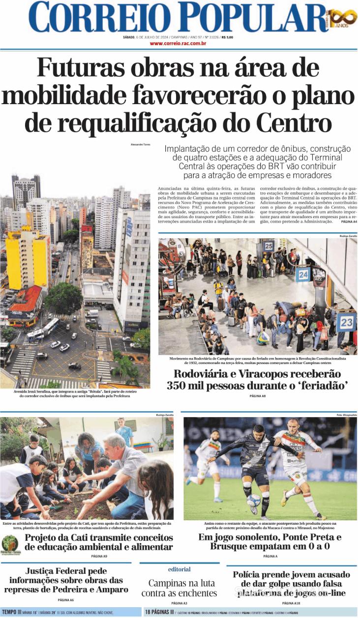 Capa Correio Popular - 2024-07-06