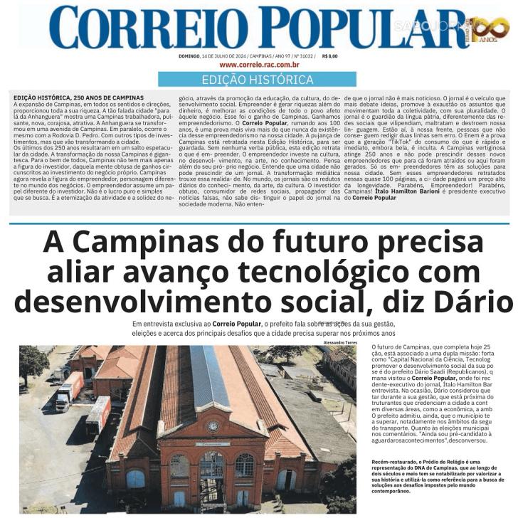Capa Correio Popular - 2024-07-14