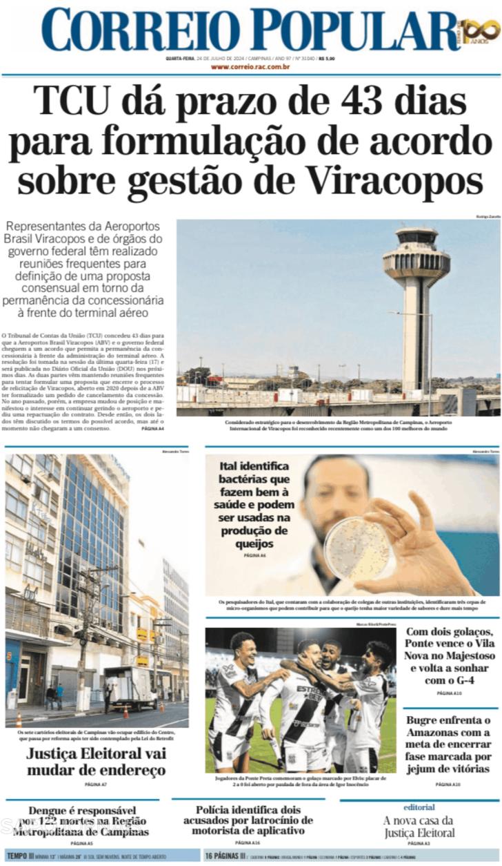 Capa Correio Popular - 2024-07-24