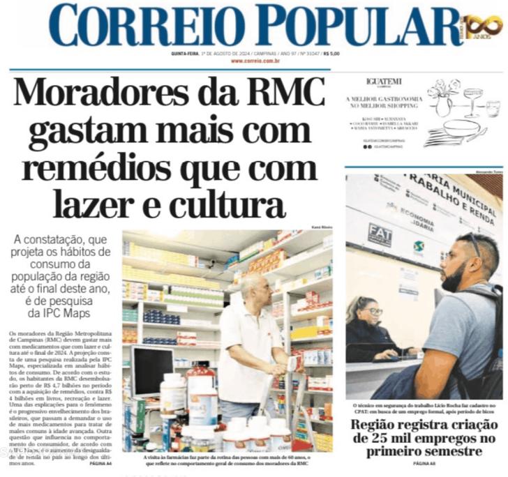 Capa Correio Popular - 2024-08-01
