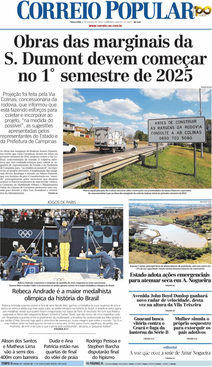 Capa Correio Popular - 2024-08-06