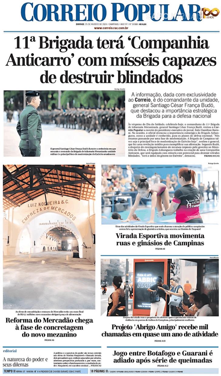 Capa Correio Popular - 2024-08-25