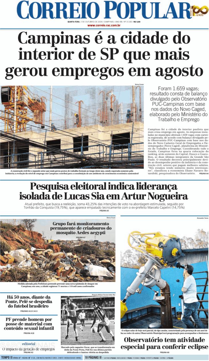 Capa Correio Popular - 2024-10-02