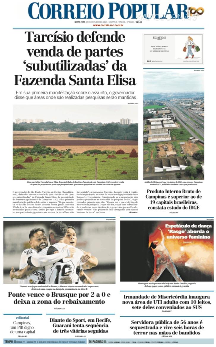 Capa Correio Popular - 2024-10-24