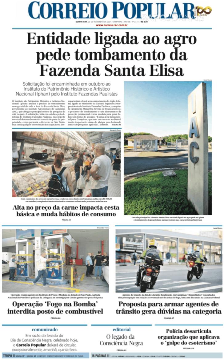 Capa Correio Popular - 2024-11-20