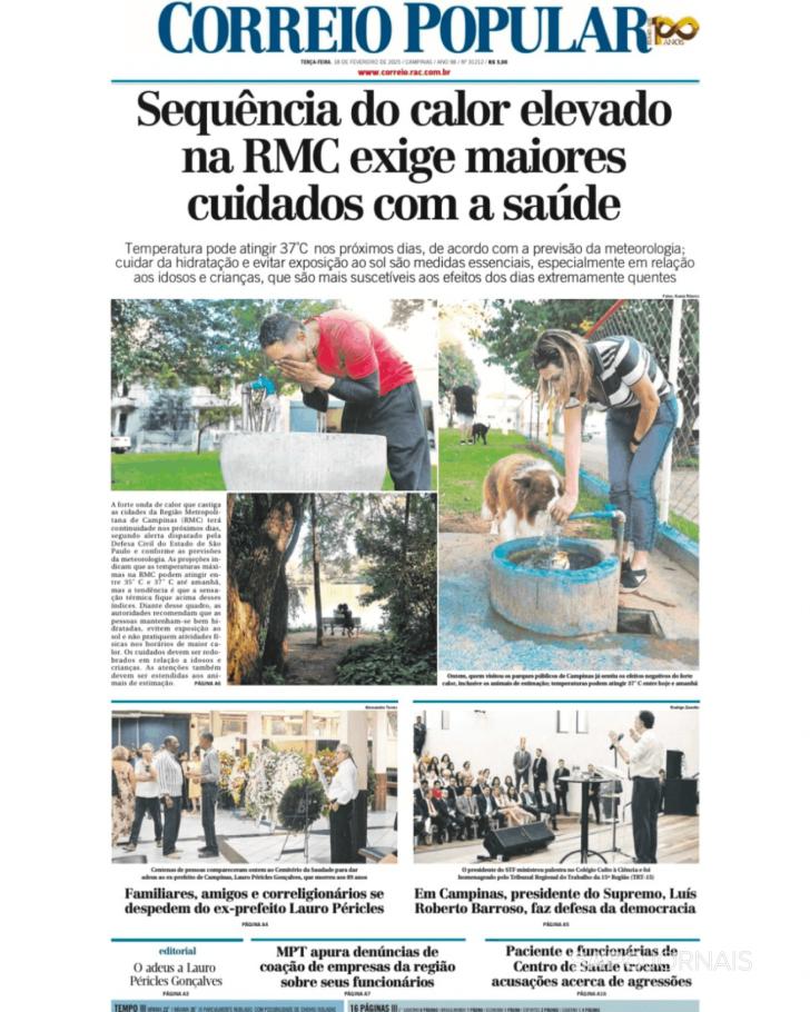Capa Correio Popular - 2025-02-18