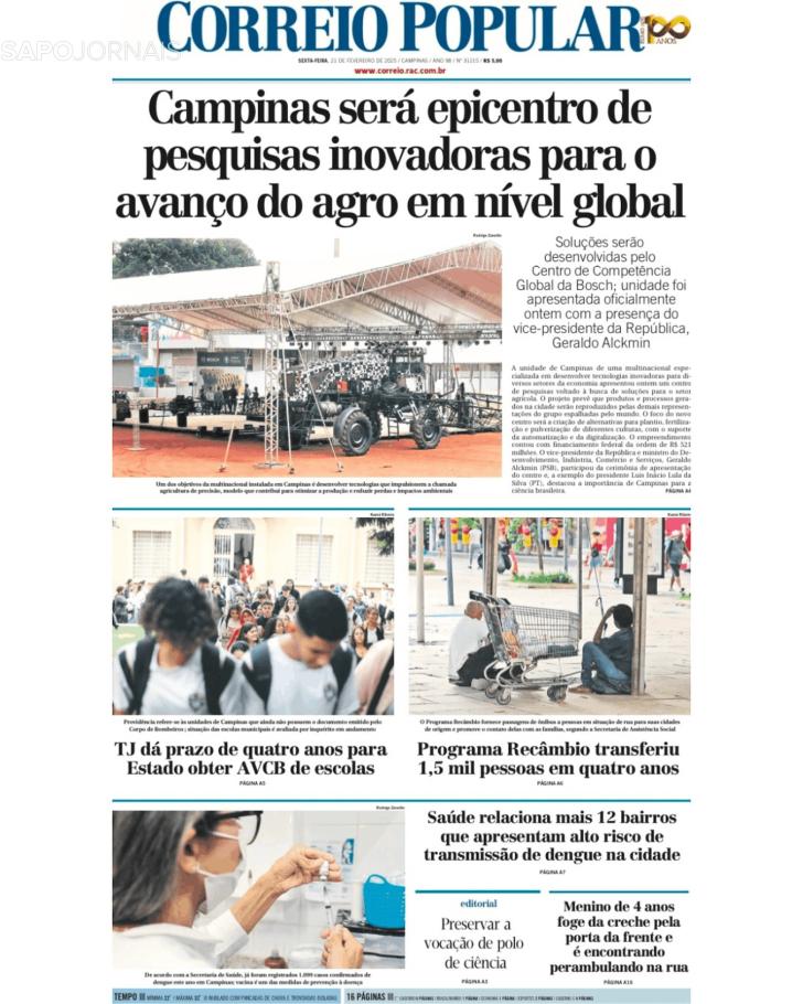 Capa Correio Popular - 2025-02-21