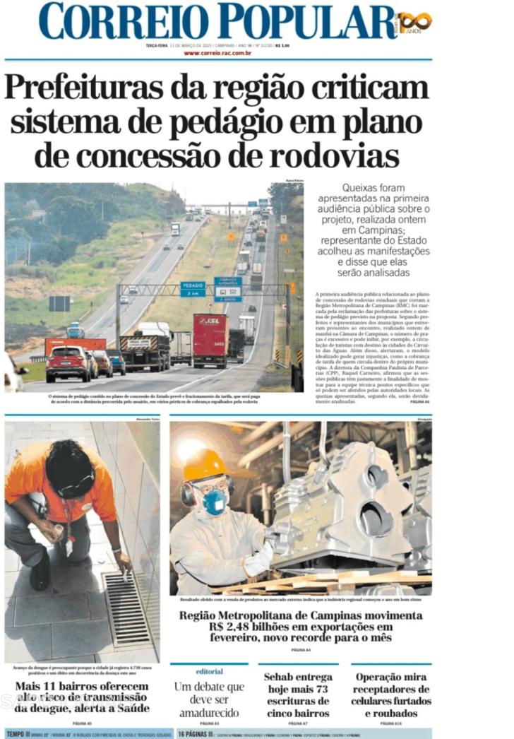 Capa Correio Popular - 2025-03-11