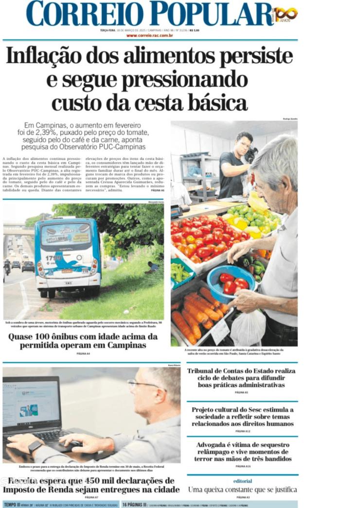 Capa Correio Popular - 2025-03-18
