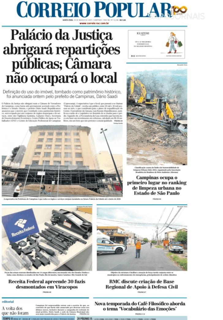 Capa Correio Popular - 2025-03-20