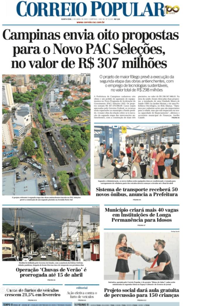 Capa Correio Popular - 2025-04-02
