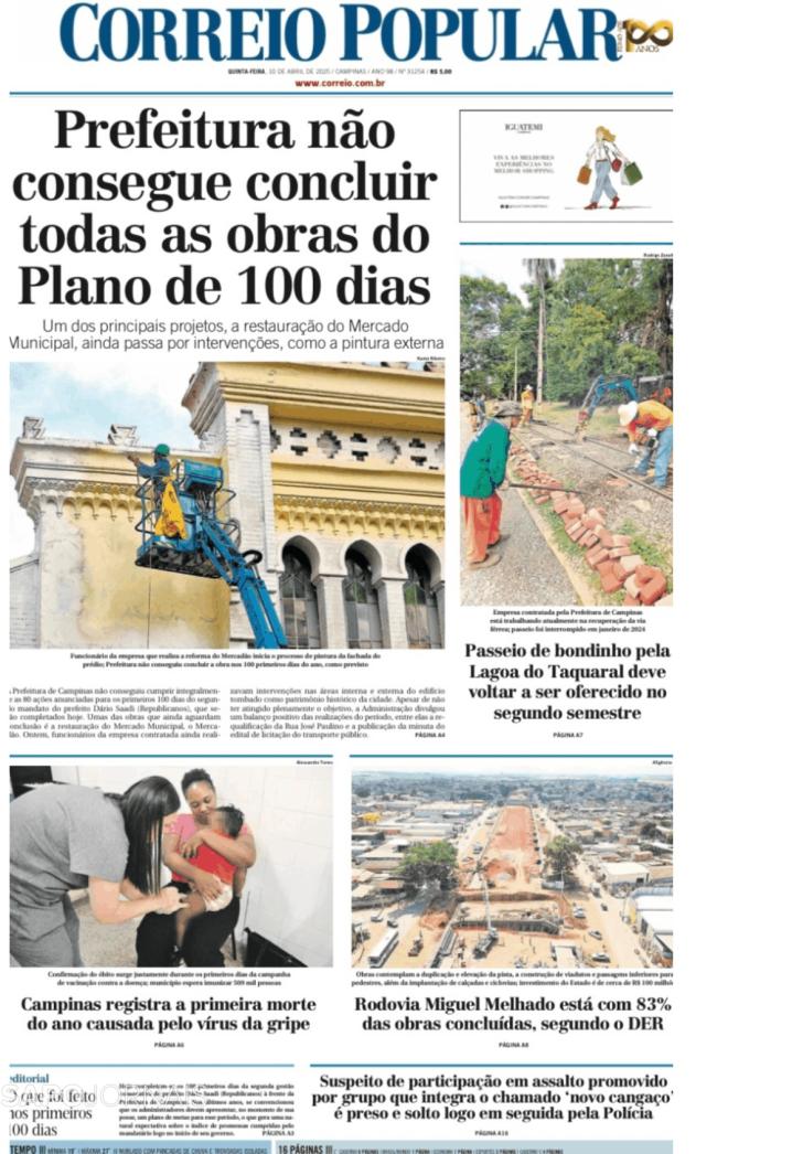 Capa Correio Popular - 2025-04-11