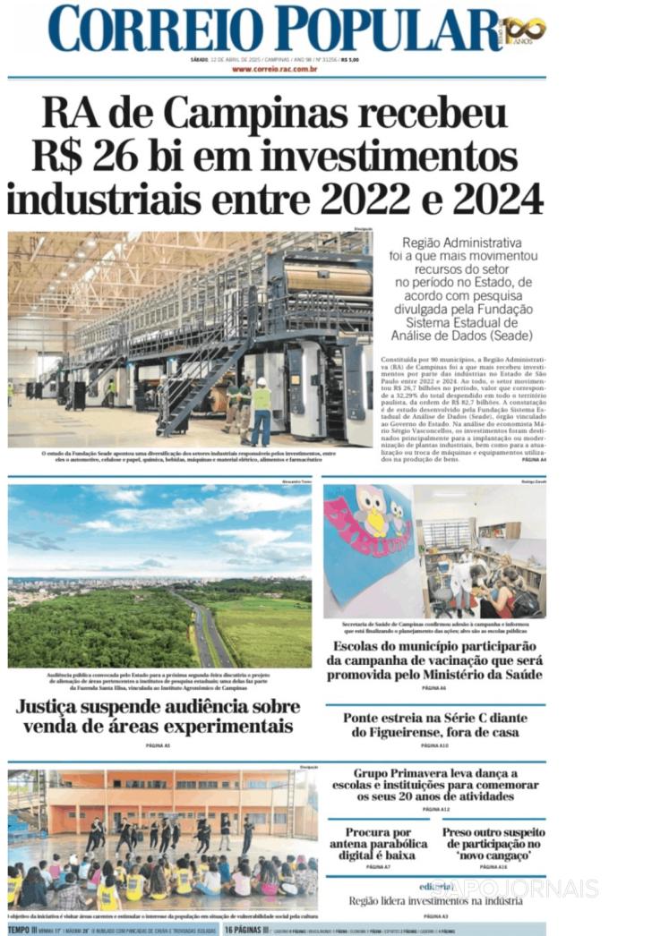 Capa Correio Popular - 2025-04-12