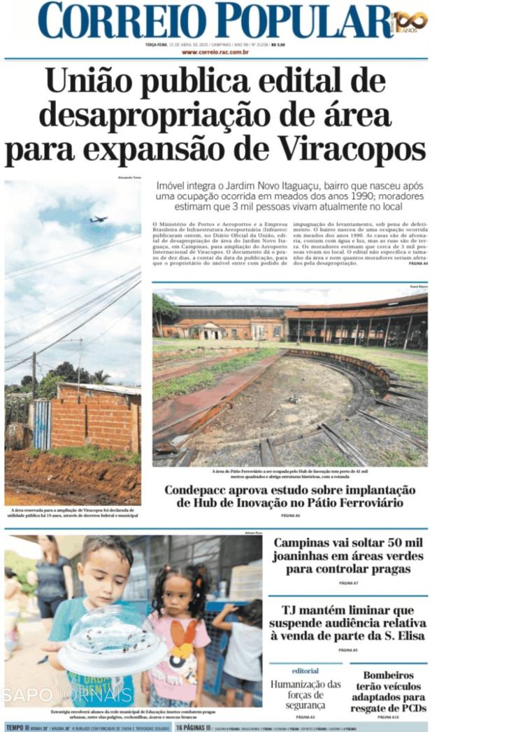 Capa Correio Popular - 2025-04-15
