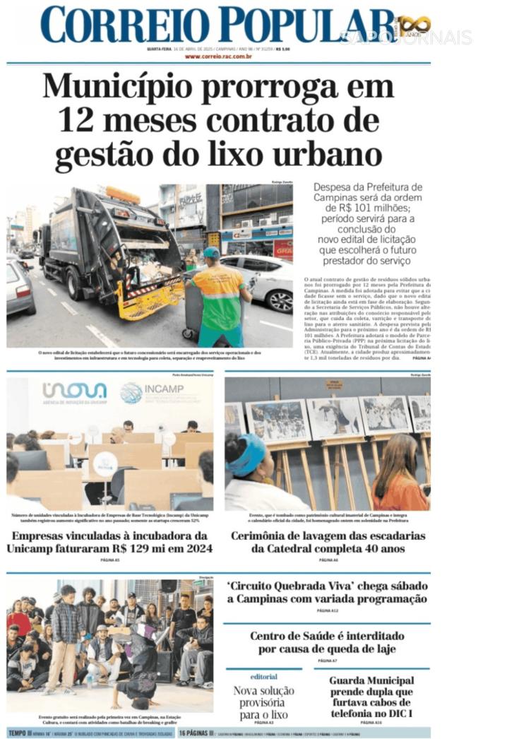 Capa Correio Popular - 2025-04-16