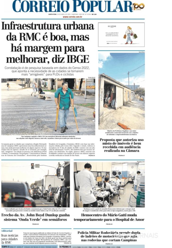 Capa Correio Popular - 2025-04-24