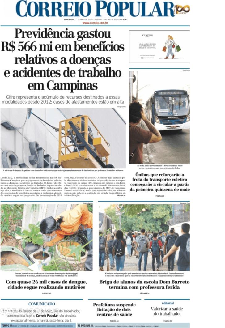 Capa Correio Popular - 2025-05-02