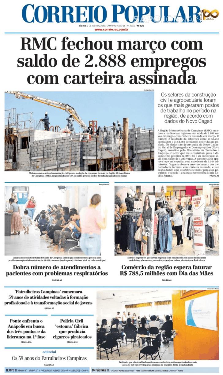 Capa Correio Popular - 2025-05-03