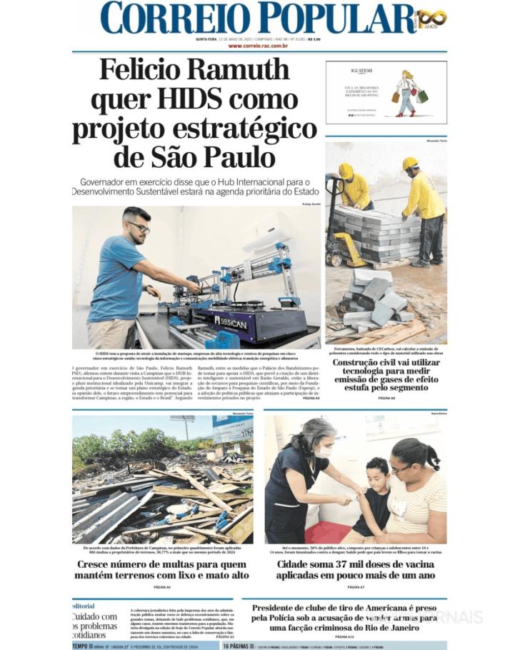 Capa Correio Popular - 2025-05-15