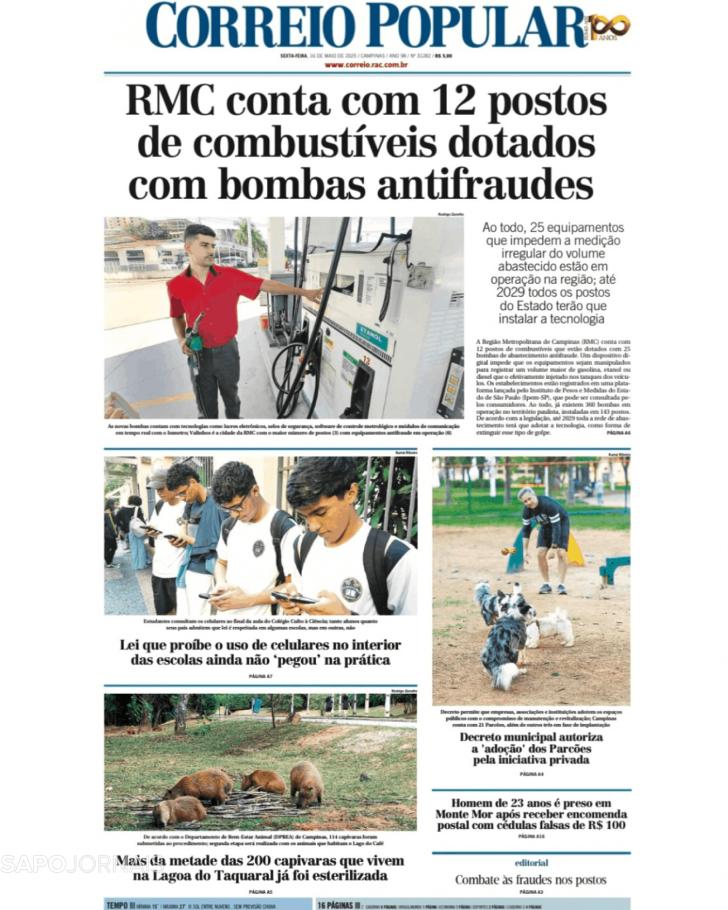 Capa Correio Popular - 2025-05-16