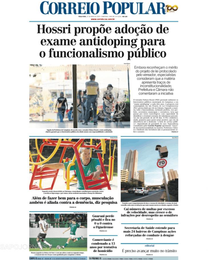 Capa Correio Popular - 2025-05-27