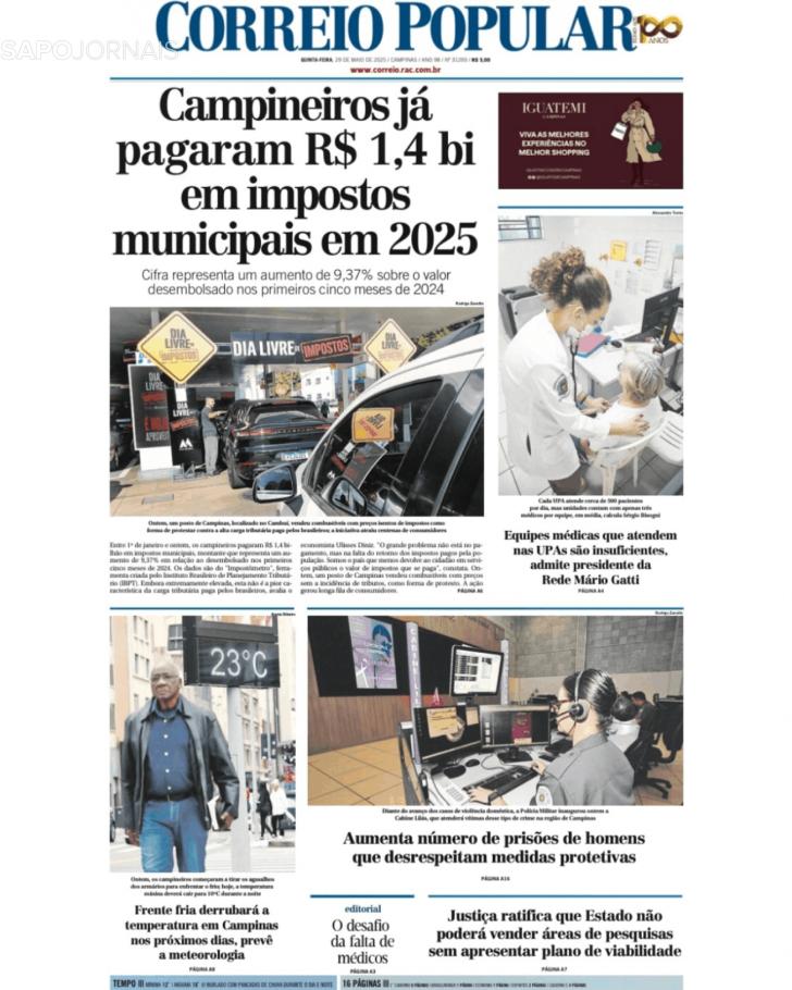 Capa Correio Popular - 2025-06-29
