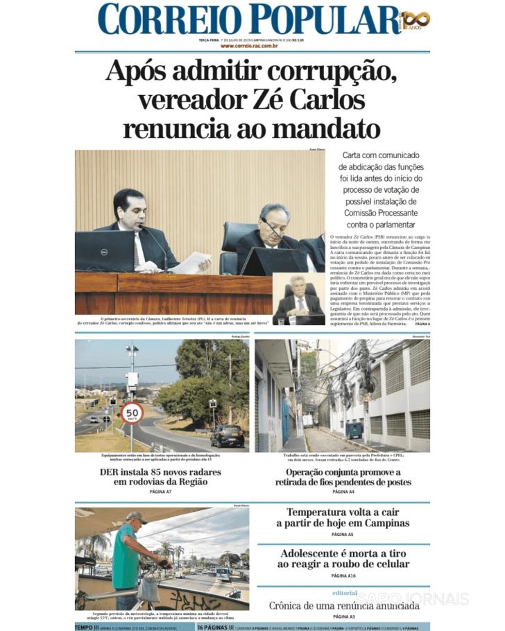 Capa Correio Popular - 2025-07-01