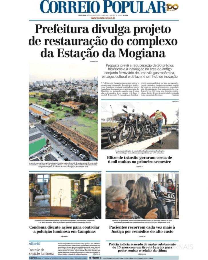 Capa Correio Popular - 2025-07-04