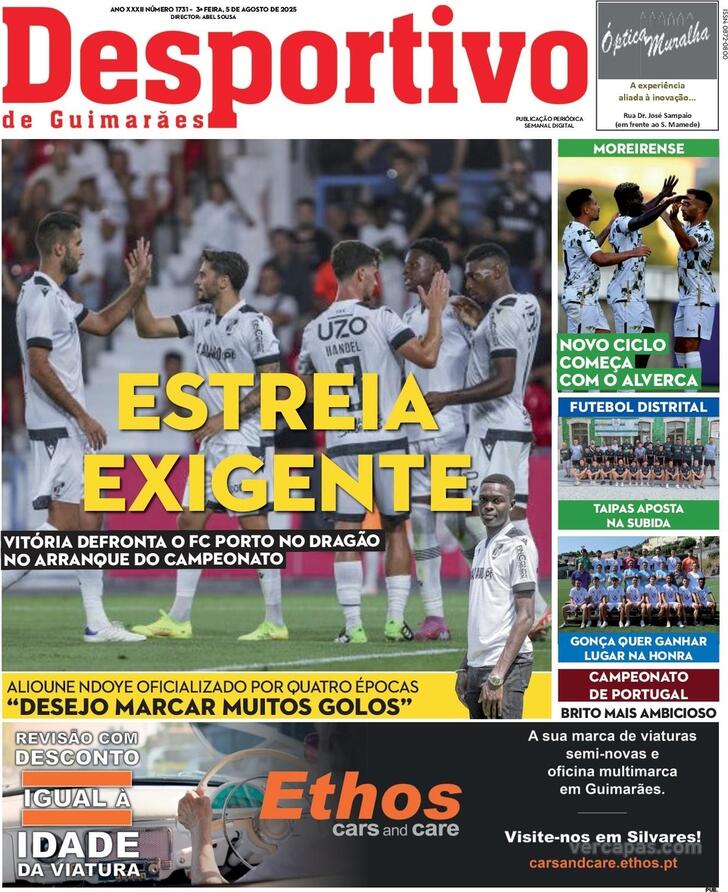 Capa Desportivo de Guimares - 2025-08-05
