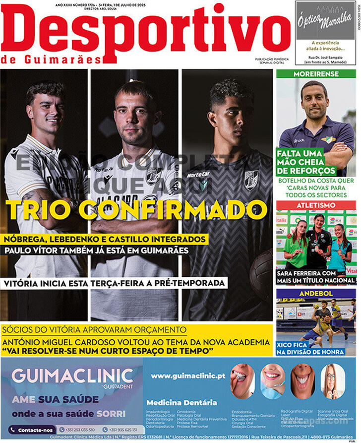 Capa Desportivo de Guimares - 2025-07-01